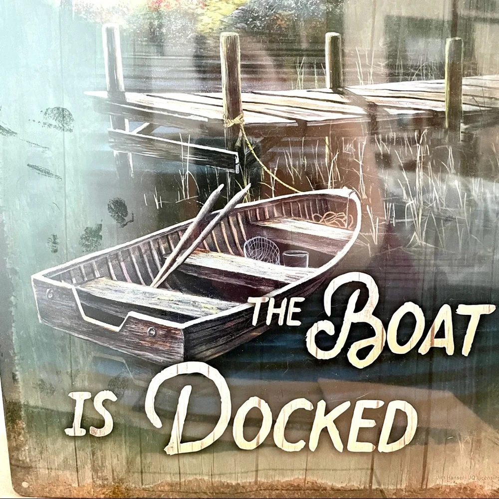 NEW Home Is Where The Boat Is Docked Metal Sign